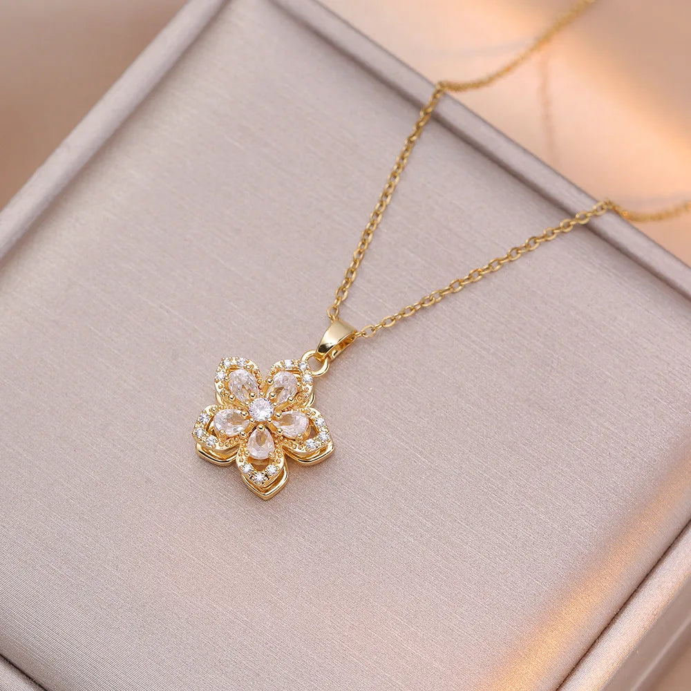 diamond flower necklace