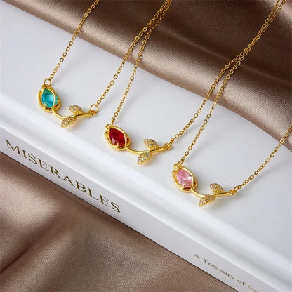 Tulip Bloom Pendant Necklace