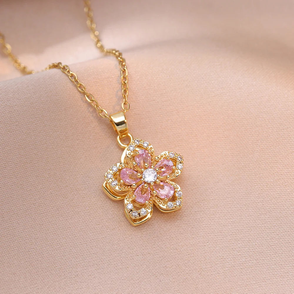 diamond flower necklace