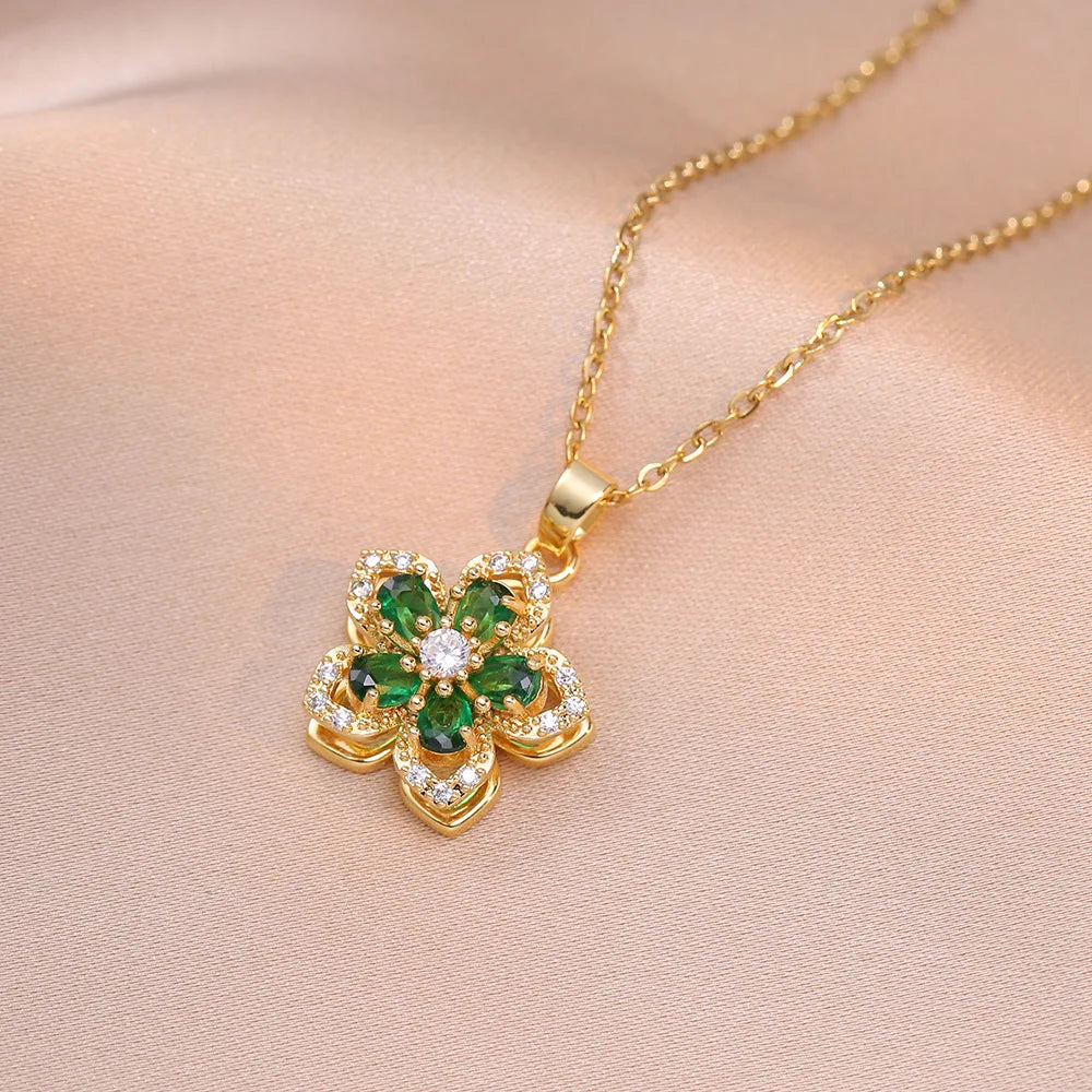 diamond flower necklace